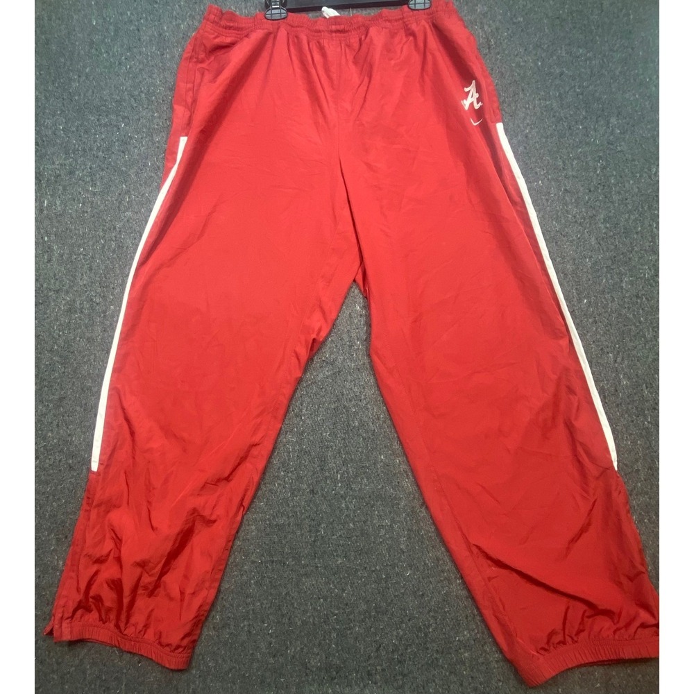 Nike‎ Alabama Crimson Tide Men XL Red Sporty Track Pants Windbreaker Zip Cuffs